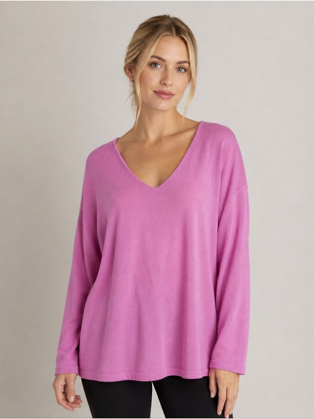 Classics by Worth New York Peony Pink 100% Cashmere Sweater, Size L